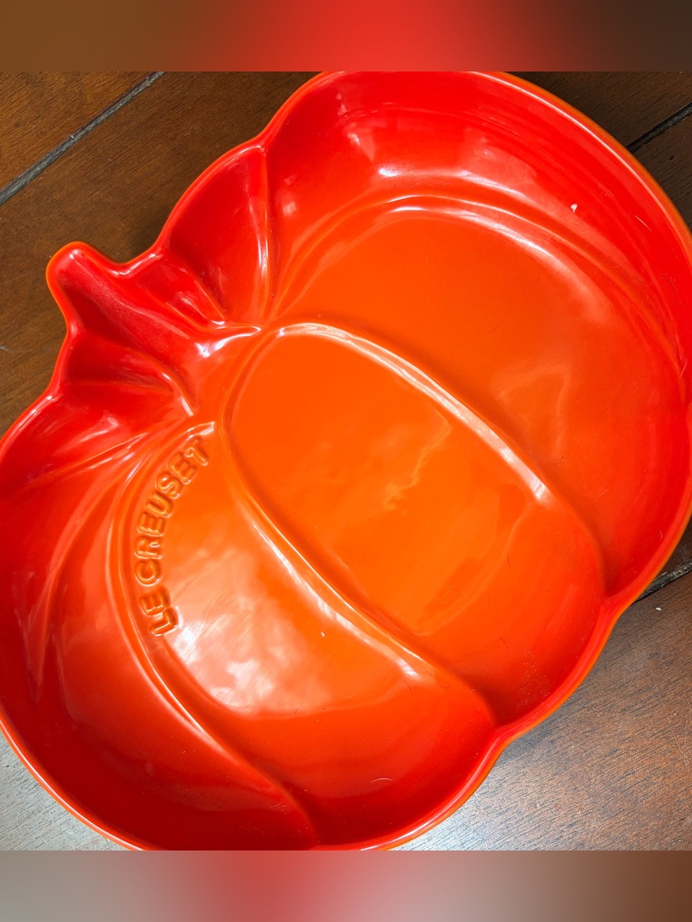 Le Creuset Glossy Orange Pumpkin Serving Dish